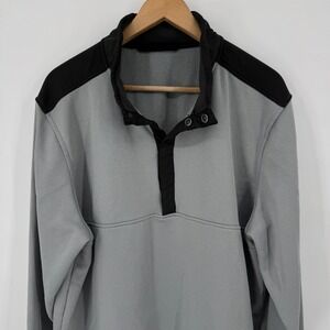 Under Armour Golf ColdGear 2XL Mens Gray Black Snap Pullover Sweatshirt